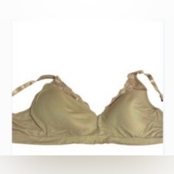 None Other - Soft Lace Trim Wireless Bra in Nude. Worn once! Size 2X!